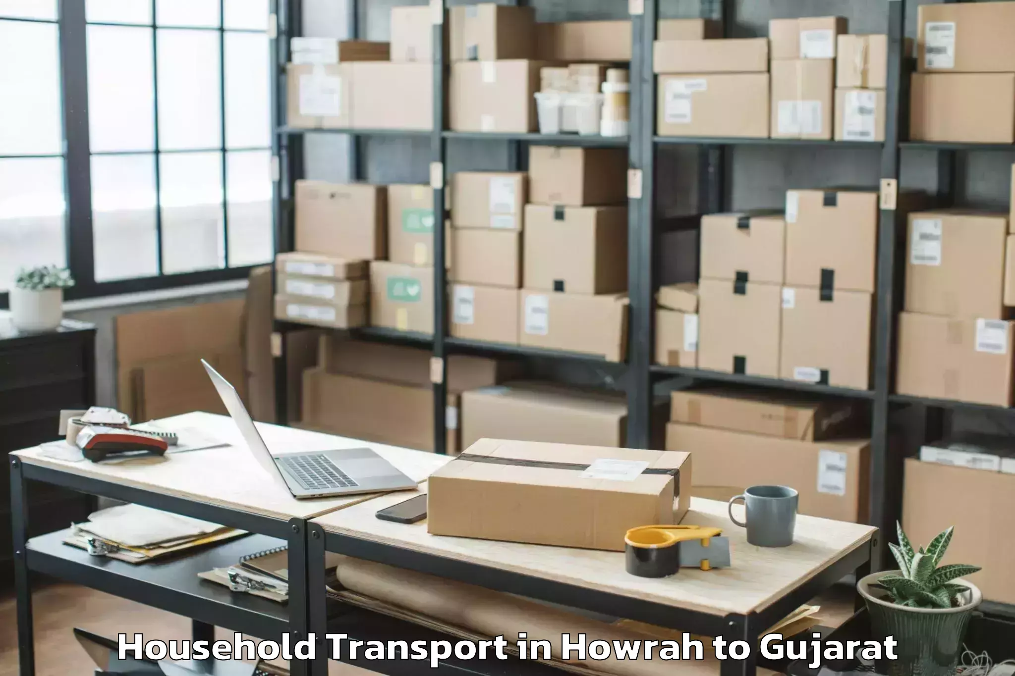 Top Howrah to Bhiloda Household Transport Available